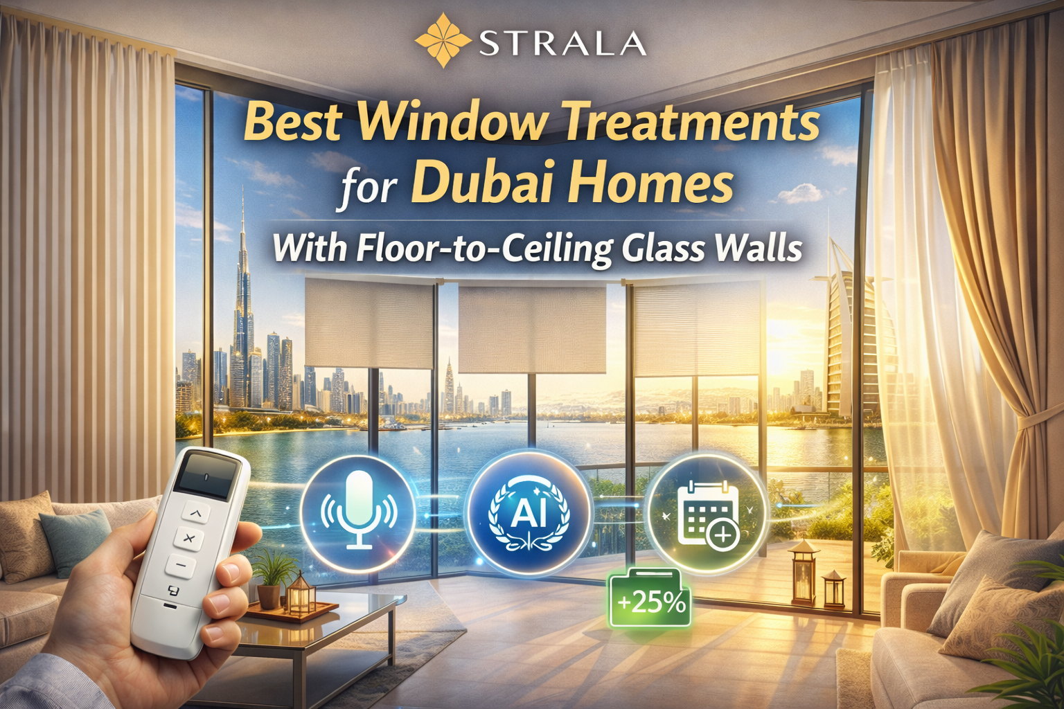Best Window Treatments for Dubai Homes with Floor-to-Ceiling Glass Walls