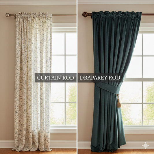 Difference Between a Curtain Rod and a Drapery Rod