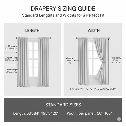 Drapery Sizing Guide: Standard Lengths and Widths for a Perfect Fit