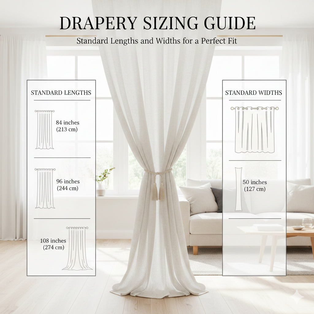 Drapery Sizing Guide: Standard Lengths and Widths for a Perfect Fit