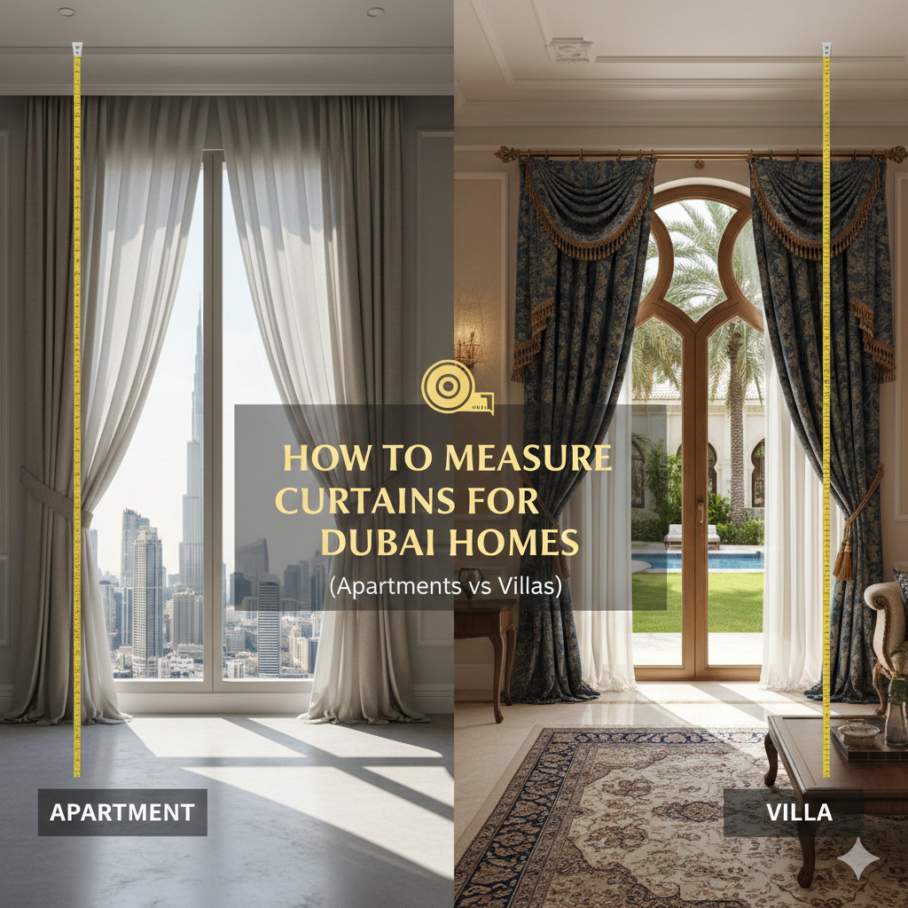 How to Measure Curtains for Dubai Homes (Apartments vs Villas)
