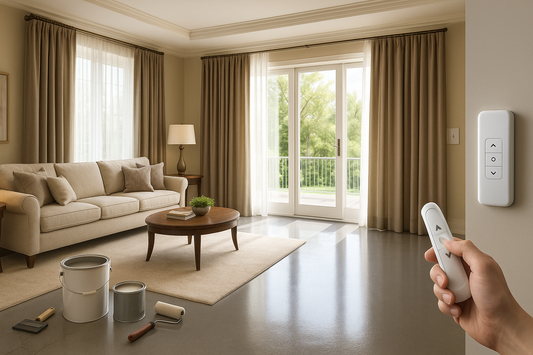 Motorized Curtains in the Formal Living Room