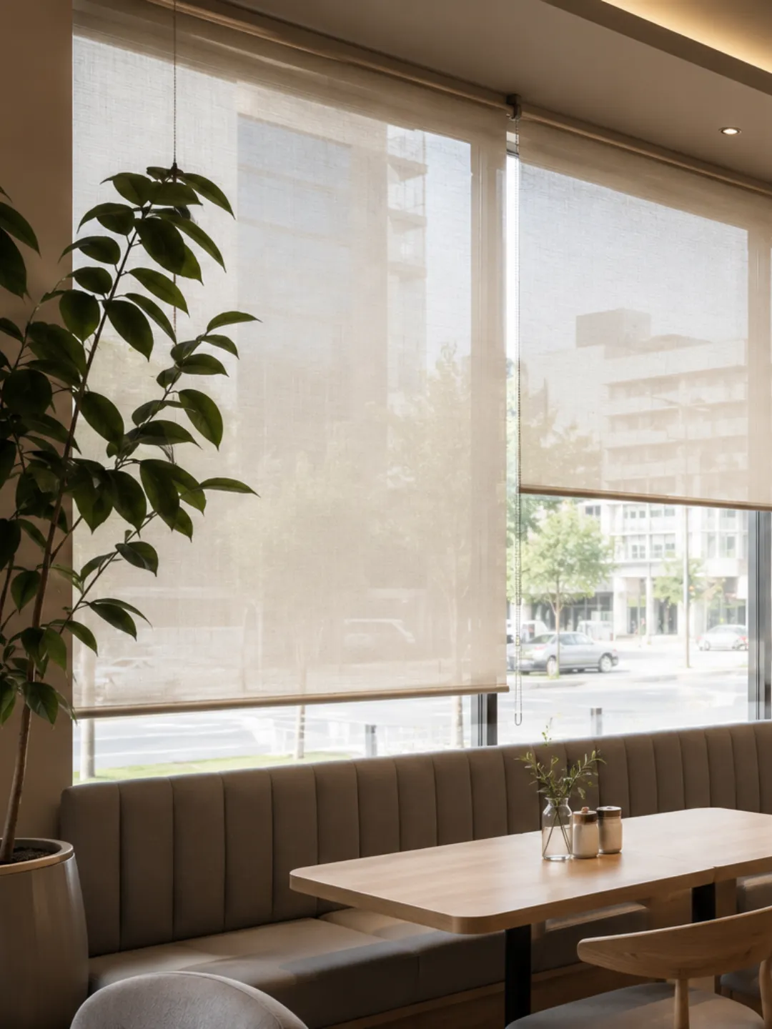 Sheer Roller Blinds for Restaurants & Cafes